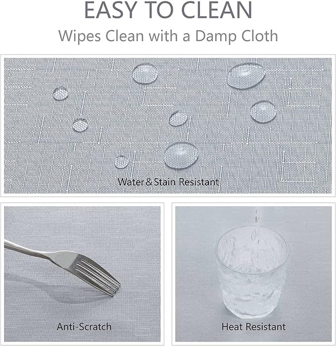 Textured Rectangle Tablecloth 60x120 inch Table Cloth Water Resistant Wrinkle Free Spill-Proof, Decorative Fabric Table Cover Washable for Banquet Parties Event Holiday Dinner, Light Grey