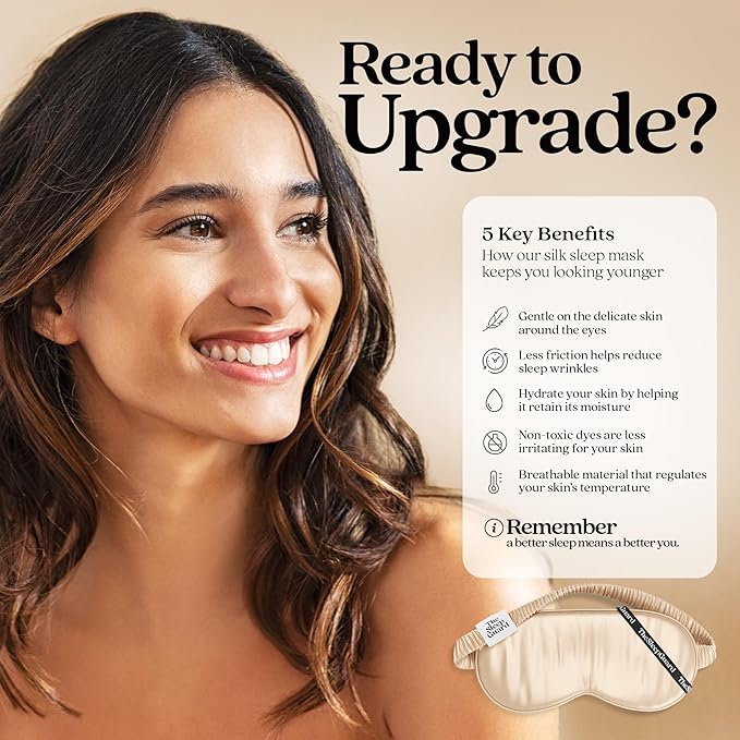 TheSleepGuard Pure Silk Sleep Mask [100% 6A Mulberry Silk, 22 Momme] Light Blocking Travel Essentials. Eye Masks for Sleeping. Black Oeko-Tex Blindfold. Eye Covers for Men & Women