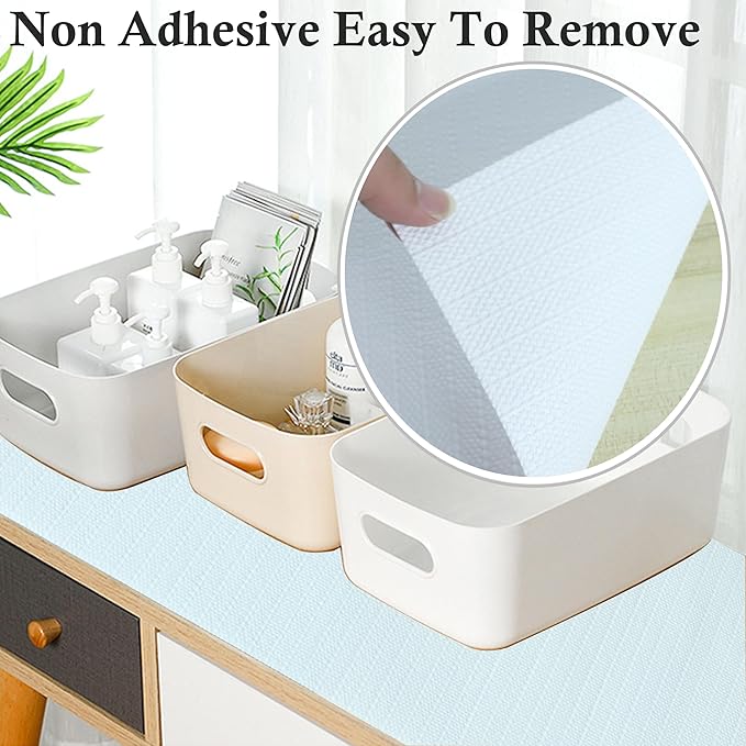 Shelf Liners 10 Inch Wide X 20 Ft Kitchen Cabinet Drawer Liners Non Slip Waterproof Pantry Shelves Refrigerator Liner Non Adhesive Strong Grip Bathroom Drawer Mat Cupboard Closet Shelf Liner