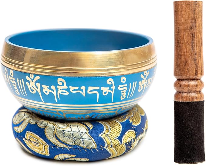 Tibetan Singing Bowl Set Brass - Master Healing Grade - Authentic Handcrafted Sound Bowl by Himalayan Bazaar
