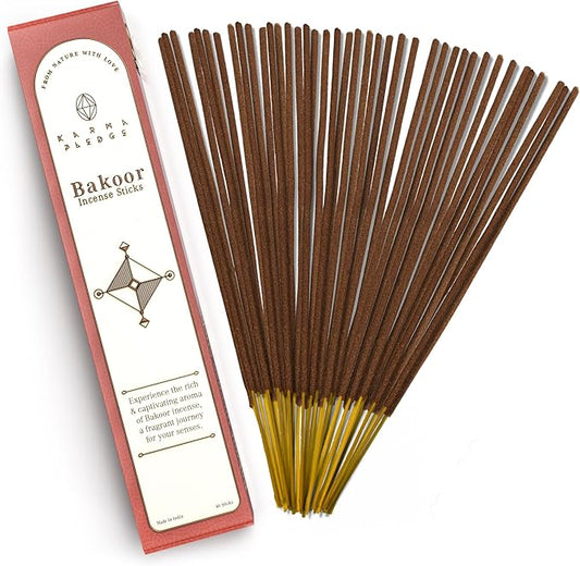 Bakoor Incense Sticks, Organic Hand Dipped Incense, Natural Herbs & Aromatic Ingredients, Contain 40 Sticks, Burn Time 45 to 60 Minutes, Spiritual Gifts, Soothing Whiffs Incense by Karma Pledge