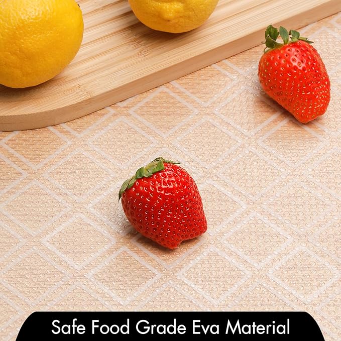 Cooyes Shelf Liners for Kitchen Cabinets – Non-Adhesive Drawer and Cabinet Liner, Waterproof and Oil-Proof Kitchen Cupboard Shelf Paper, EVA Material Fridge Liner for Refrigerator – Modern Pattern