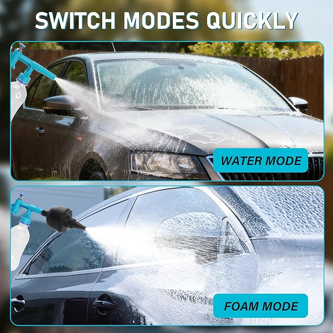 Car Wash Foam Gun High Pressure Car Washer Household Water Gun Foam Generator Washing Blaster(Needs Air Compressor) for Vehicle Upholstery Carpet Seat