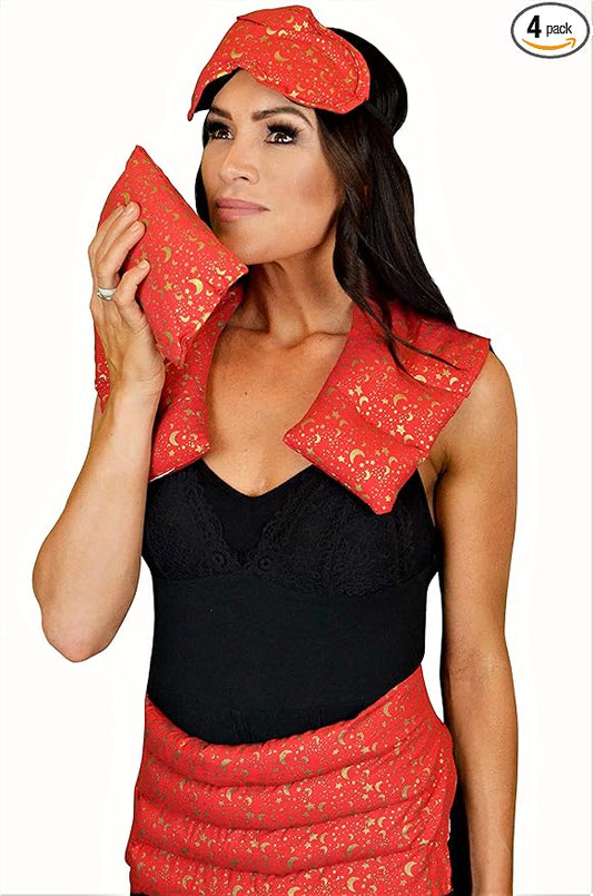 Nature’s Approach Aromatherapy Heating Pad 4-Piece Microwave Heating Pad Set with 12 Soothing Herbs