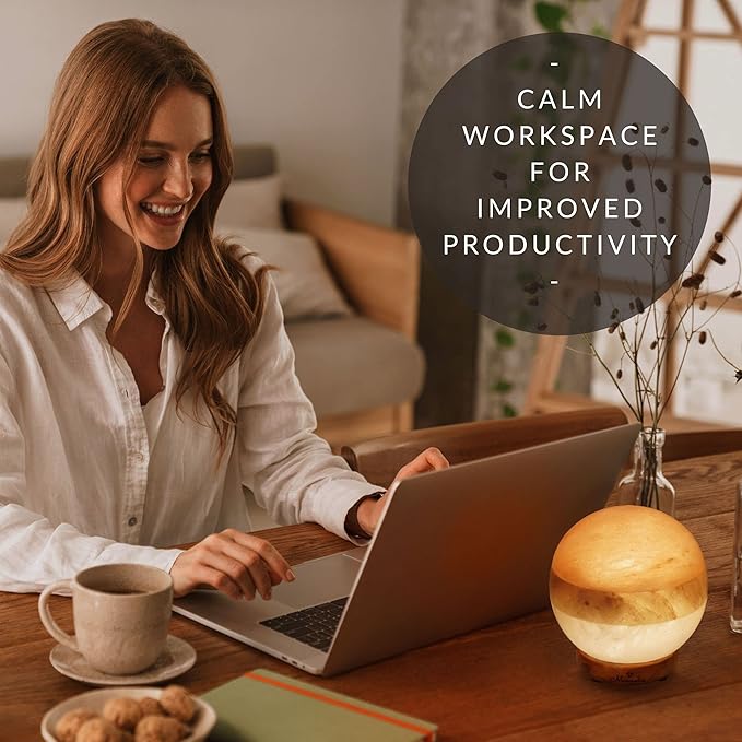 Dual Illumination Salt Rock lamp - Modern Globe Pink White and Grey Design of Salt Lamps with dimmer, Adjustable Glow. 100% Real Himalayan Crystal Round Salt Night Light