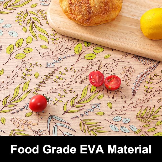 Cooyes Shelf Liners for Kitchen Cabinets, Refrigerator Liners Waterproof & Oil-Proof Kitchen Cupboard Liner Drawer Mats EVA Material Non Adhesive Fridge Liner for Shelves（23.6" W x 236" L）