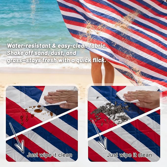 Picnic Blanket Waterproof 80"x80" – Extra Large Outdoor Blanket for Beach, Park, Grass, Lawn, Camping, Sandproof, Foldable & Portable Mat, Wedding Registry Gift for Family & Travel