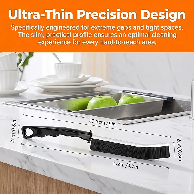 Crevice Cleaning Brush Hard Bristled Grout Brush Multifunctional Gap Cleaning Tool Dead Corners Brushes Bathroom Kitchen Tiles Window Door Slots Sink Track Shower Scrub Cleaner Home Tool Sets 4 Pack