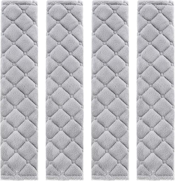 Tatuo 4 Pack Seat Belt Cover Extra Long Seat Belt Pads for Car Soft Comfort Shoulder Strap Covers Harness Pads Helps Protect Your Neck and Shoulder(10.6 Inch,Gray)