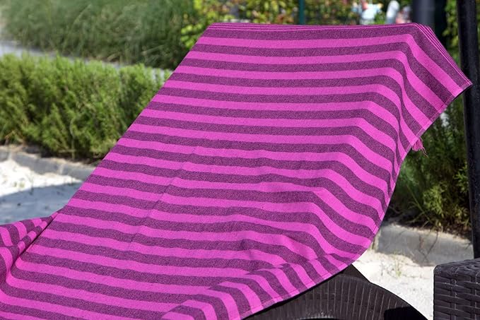 Clotho 4 Pack Turkish Towel - Oversized Beach Towel Set of 4 for Adults - Striped 100% Cotton 35 x 65 inch Variety Colors