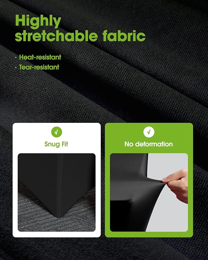 Pureegg Spandex Tablecloth 6ft - 6 Pack, Fitted and Tight Cloth for Rectangle Table, Wrinkle-Free and Stretch Table Cover for Party, Wedding, Banquet and Birthday, Black