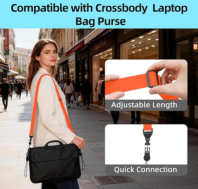 Adjustable Shoulder Strap: Comfortable iPad Strap Nylon Neck Lanyard for iPad/Samsung Tablet Case, Camera Binocular Crossbody Laptop Luggage Bag (Orange)