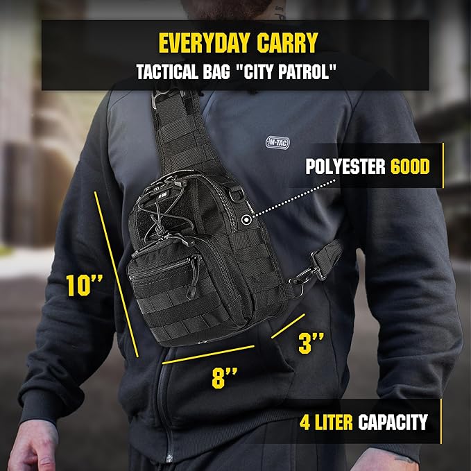 M-Tac CCW Sling Bag for Men & Women - EDC Shoulder Bag Tactical - Crossbody Concealed Carry Bag - Mens Chest Pack