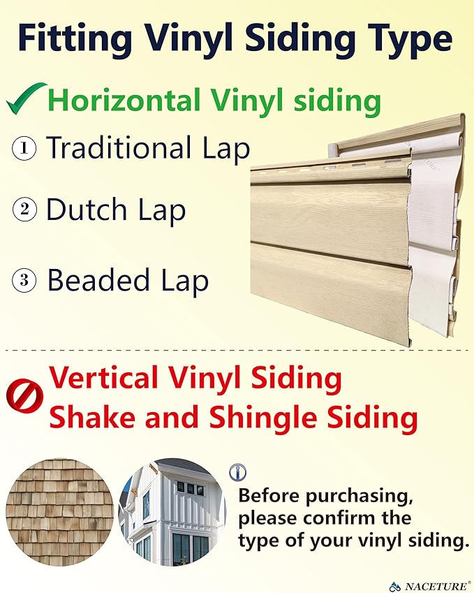 NACETURE Vinyl Siding Hooks Hanger (6 Pack) | No Drill Vinyl Siding Clips for Hanging Outdoor Decor