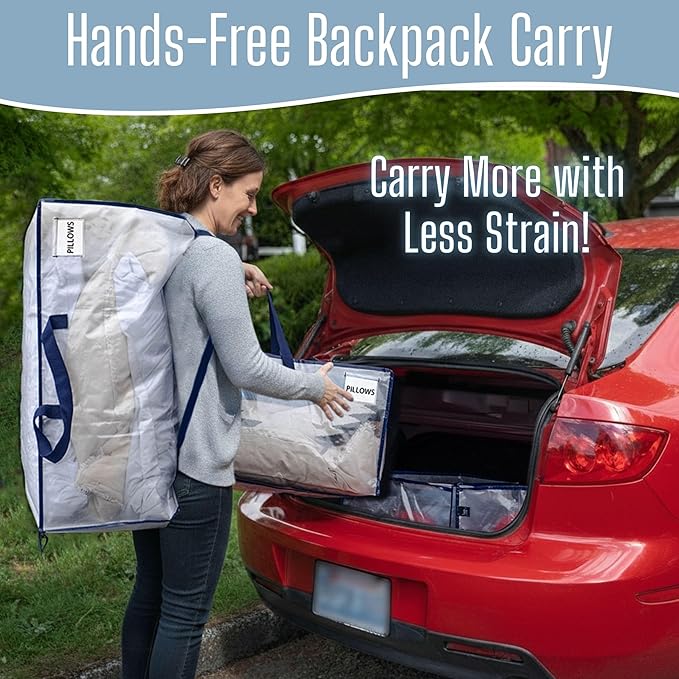 VENO 8 Pack Heavy Duty Moving Bags with Backpack Straps, Zippers & Handles, Extra Large Packing Bags for College Dorm Essentials, Moving Supplies Alternative to Cardboard Moving Boxes