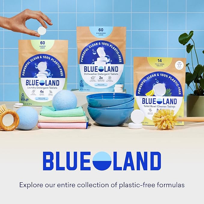 BLUELAND Oxi Laundry Booster Powder Refill 2-Pack, Spring Bloom Scent, 50 Loads, 35.2 oz, Plastic-Free, Eco Friendly, Oxy Cleaner, Stain Remover