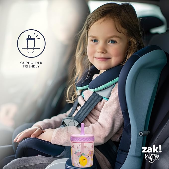 Zak Designs Kelso 15 oz Tumbler Set, (Dino Camo) Leak-Proof Screw-On Lid with Straw Made of Durable Plastic and Silicone, Perfect Cup Bundle for Kids (2pc Set)