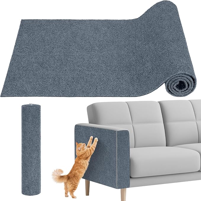 Cat Scratch Couch Furniture Protector, Self-Adhesive & Cuttable Furniture Scratch Protector Pad, Wear-Resistant Wall & Sofa Guard, Multi-Functional Cat Scratcher Light Gray