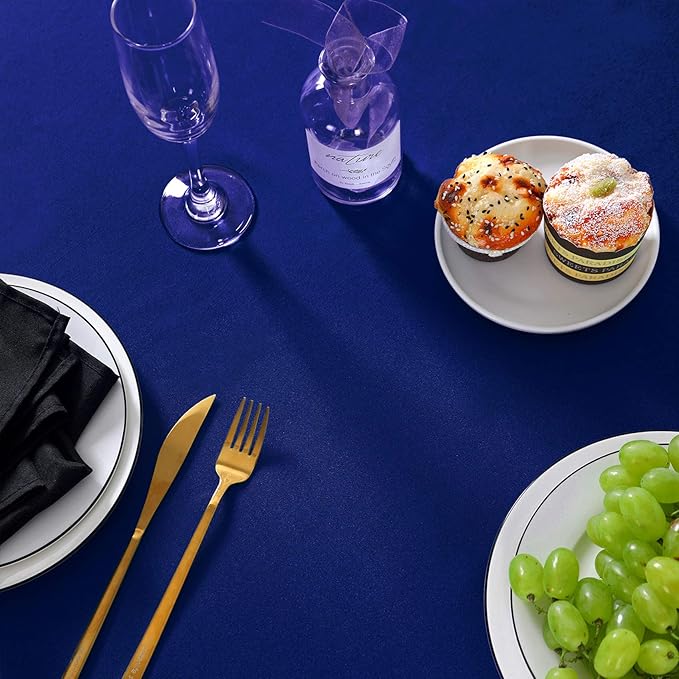 Cupuamon Rectangle Tablecloth 90x156 inch Washable Polyester Fabric Table Cloth for Wedding Party Dining Banquet Decoration（90x156, Royal Blue）