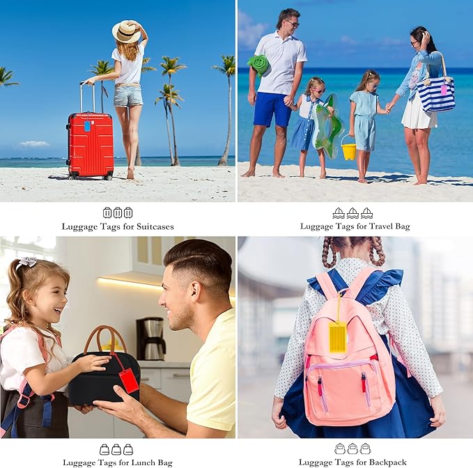 50 Pack Luggage Tags for Suitcases, Airplane Travel Essentials for Flying, International Travel Must Haves, and Luggage Accessories by Sodsay