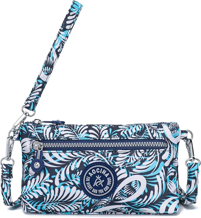 AOCINA Small Wristlet Wallet for Women RFID Blocking Crossbody Purse Gifts for Valentine's Day Nylon Cell Phone Purses