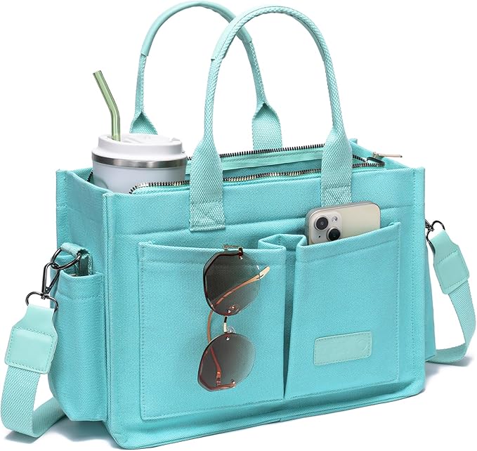 Canvas Tote Bag for Women, Women's Crossbody Bags, Work Laptop Tote Bag, Large Handbags Purse for Travel Nurse Teacher