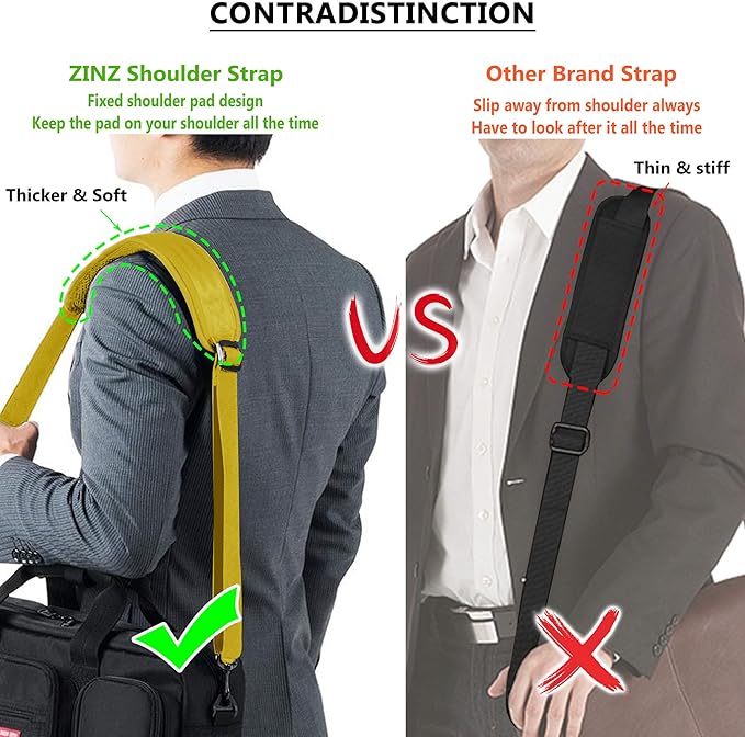 ZINZ Bag Shoulder Strap, Padded Adjustable Shoulder Strap Replacement