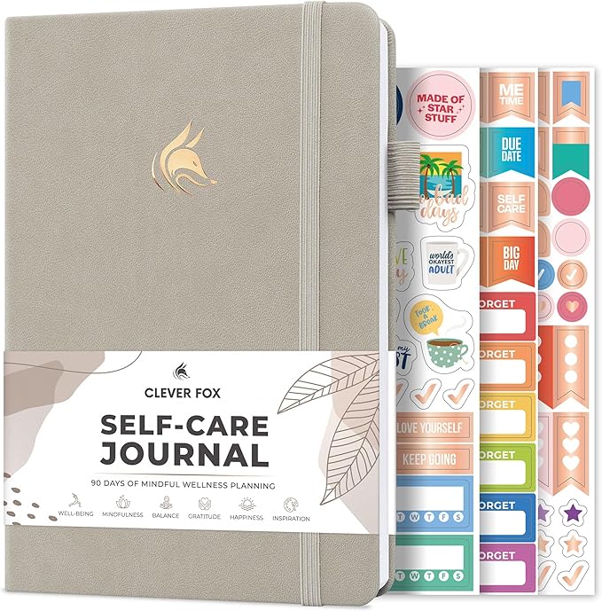 Clever Fox Self-Care Journal – Daily Reflection Notebook – Mental Health & Personal Development Planner, Meditation & Mood Log, A5 (Foggy Alps)