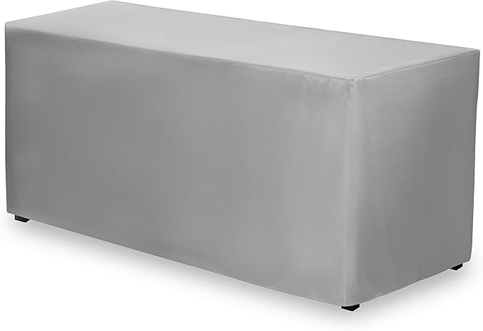 Gee Di Moda Fitted Tablecloth - 48 x 30 Inch Silver Floor-Length Fitted Table Cloth for 4 Foot Rectangle Table, Heavy Duty Washable Fabric for Parties, Dinner, Weddings, Baby Shower & Trade Show