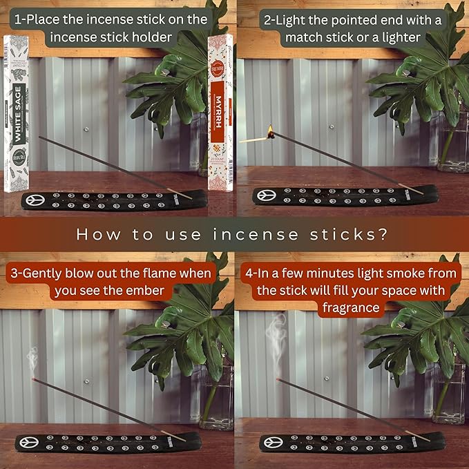Trumiri Incense Sticks - Combo Pack of 40 Insence-Sticks - 20 White Sage + 20 Myrrh - Insenses - Insents - Incents - Inscense - Incence - Incienso - All Natural Incense Sticks