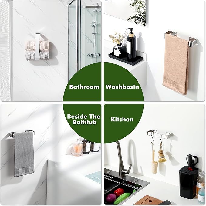 Alise Hand Towel Holder Towel Bar for Bathroom Wall Mount,SUS304 Stainless Steel Towel Rack for Bathroom and Lavatory,Kitchen,8'' Bath Towel Hanger Towel Rail,Polished Chrome