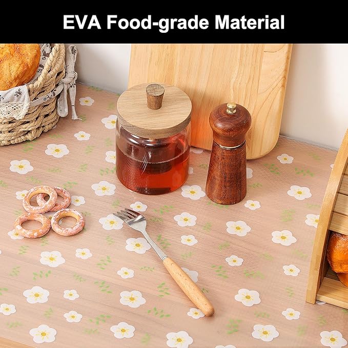 Cooyes Shelf Liner - Premium Non-Adhesive Cabinet & Drawer Liner for Kitchen - Waterproof Shelf Paper with Modern Pattern - Durable EVA Cabinet Mat - Easy to Cut (17.5" W x 360" L)