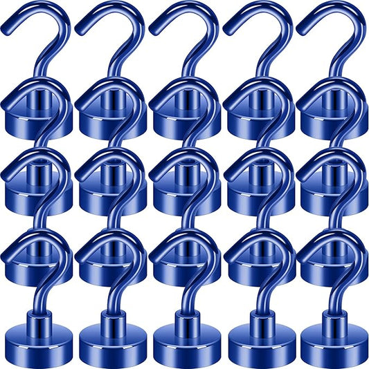Neosmuk Magnetic Hooks, Cruise Ship Essentials, 30lb+ Heavy Duty Magnetic Hooks for Cruise Cabins, Refrigerator, Grill, Hanging, and Travel | Extra Strong Must-Haves Magnet Hook,Navyblue