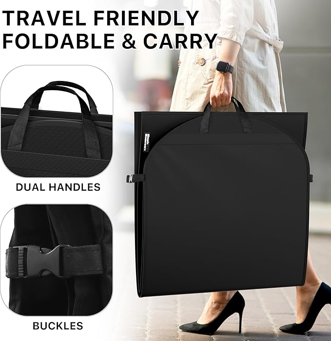 Simple Houseware 54'' Travel Garment Bag with Pockets for Suits, Dresses, Coats, Tuxedos, Heavy Duty 300D Polyester