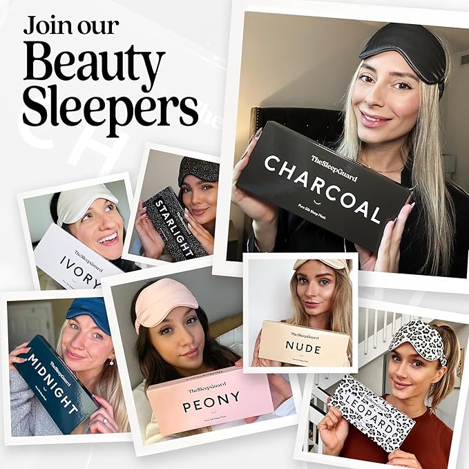 TheSleepGuard Pure Silk Sleep Mask [100% 6A Mulberry Silk, 22 Momme] Light Blocking Travel Essentials. Eye Masks for Sleeping. Black Oeko-Tex Blindfold. Eye Covers for Men & Women