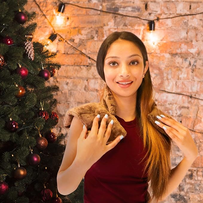 Mars Wellness Heated Microwave Heating Pad for Neck and Shoulders - Herbal Hot/Cold Deep Penetrating Aromatherapy Heated Neck Wrap Microwavable (Espresso)