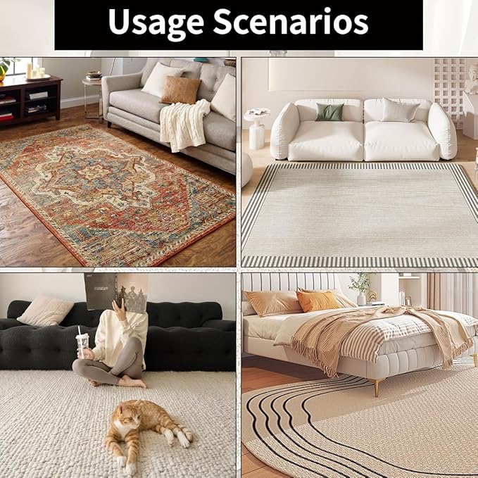 Felt Rug Pad - 6x9 Foot Extra Large Area Liner for All Floors and Trims, Thick Pad for Hardwood Floors Under Rugs, Keeps Rugs Softly and Securely in Place