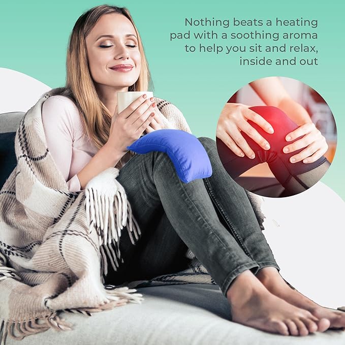 My Heating Pad Microwave Heating Pad - Moist Microwavable Heating Pads for Joints and Muscles Relief - Microwave Hot Pack Heat Pad for Cramps - Chilled or Heated Pad Therapy - Blue - Lavender Scent