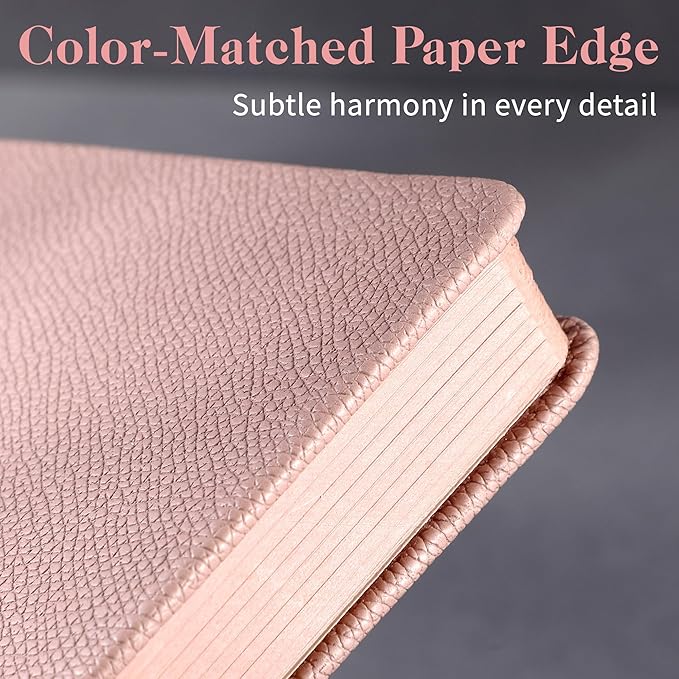 CAGIE Textured Hardcover Lined Journal for Women and Men, A5 Leather Journal Notebook with 256 Pages, 100GSM Paper – College Ruled Journaling Notebook for Writing, Work, School, Daily Diary