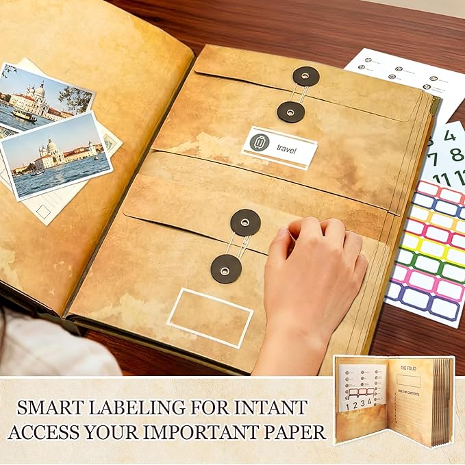 Document Organizer | Expanding File Folder for Important Papers, Passports, Birth Certificates | in Case If I Die File Folder | Ideal for Home Organization & Graduation Gift(Maple Leaf)