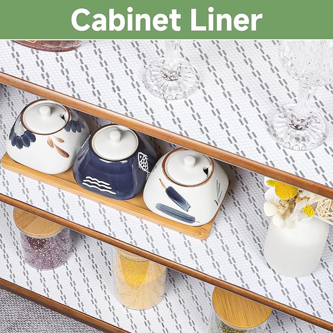 Shelf Liners 11 inch x 20 ft Shelf Liners for Kitchen cabinets nonstick Shelf Lining Drawer Mats EVA Protector for Cupboard (White Diagonal Stripes,11 inch x 20 ft)