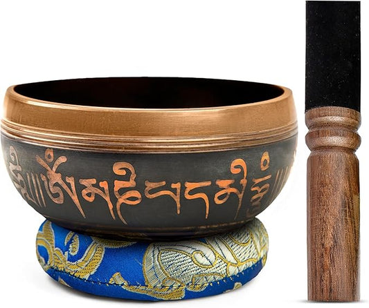 Tibetan Singing Bowl Set Brass - Master Healing Grade - Authentic Handcrafted Sound Bowl by Himalayan Bazaar