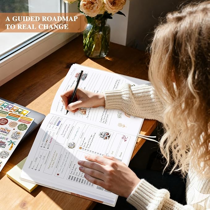 Lanpn Self Care Journal for Women, Self Love Guided Journals with Prompts, Daily Reflection Wellness & Gratitude Planner, 5 Minute Mental Health Notebook, Mindfulness Mood Log, 240 Pages