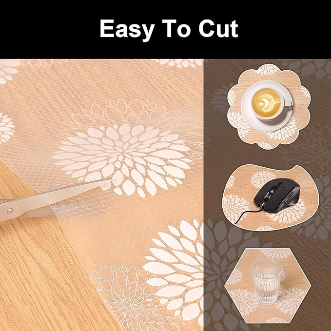 Cooyes Shelf Paper for Kitchen Cabinets Non Adhesive, Waterproof & Oil-Proof Kitchen Drawer Liner for Refrigerator Drawer Fridge Cupboard (23.6 Inch W x 354 Inch L)