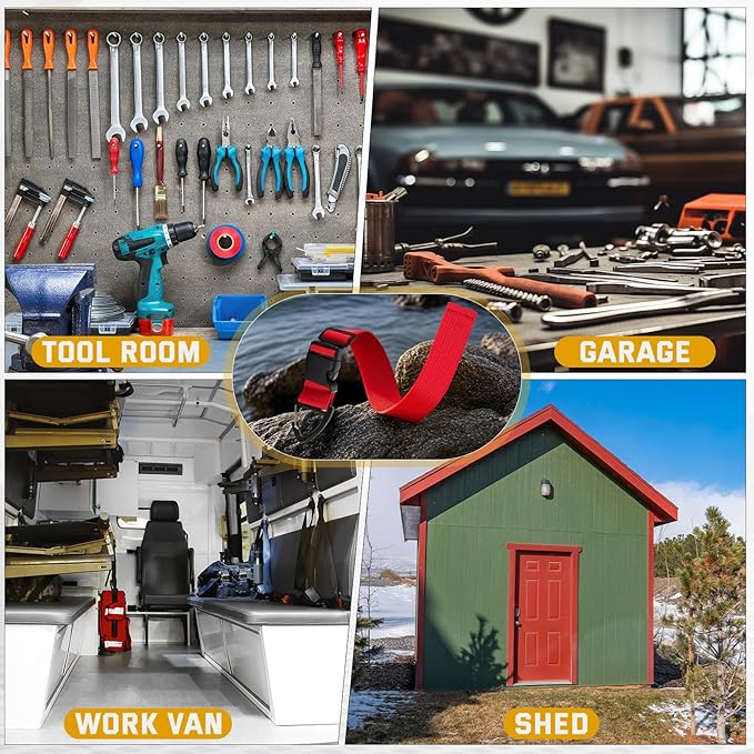 Wowangce 18 Pack 17 Inch Adjustable Extension Cord Holder Organizer with Triangle Clips for Garage Organization and Storage Heavy Duty Extension Cord Hanger for Men Workshop (Multicolor)