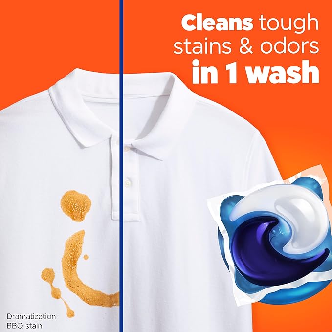 Tide PODS Laundry Detergent Soap with Downy 4-in-1 Stain Remover Freshness Softness Detergent pacs, April Fresh Scent, 32 Count