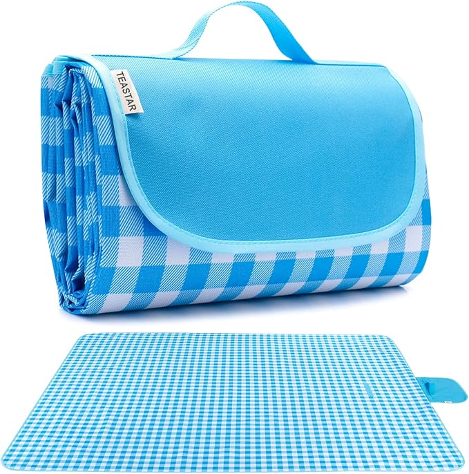 Beach Blanket Waterproof Sandproof Extra Large Beach Mat Sand Free Picnic Blanket Waterproof Foldable Large Outdoor Blanket with Carrying Strap for Grass, Sand, Camping, Hiking, Travel, Festival