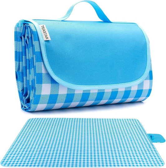 Beach Blanket Waterproof Sandproof Extra Large Beach Mat Sand Free Picnic Blanket Waterproof Foldable Large Outdoor Blanket with Carrying Strap for Grass, Sand, Camping, Hiking, Travel, Festival