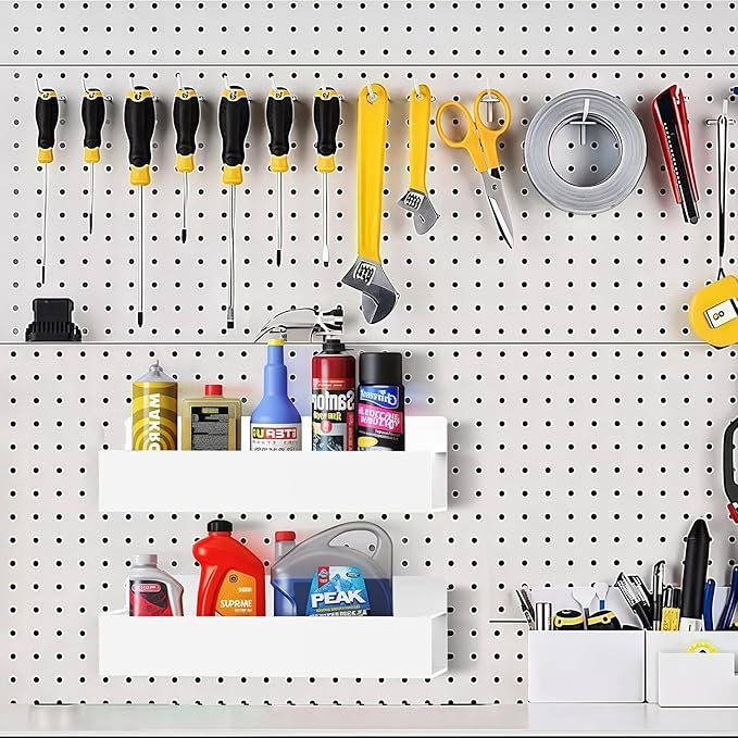 Magnetic Spice Rack Organizer for Fridge Seasoning Organizer for Kitchen storage with Screw Magnetic Shelf with Hook for Refrigerator and Oven (4pack1hook-White)
