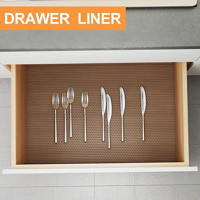 FLPMIX 20-Inch Cabinet Shelf Liner: Waterproof Kitchen Clear Under Sink Mat - Non-Adhesive Large Cupboard Drawer Liner for Bathroom Pantry Translucent Grey 20" W x 300" L